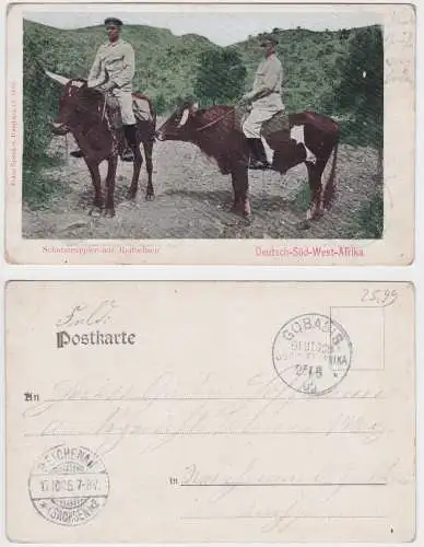 901446 Ak Schutztruppler Deutsch Süd-Westafrika Namibia Stempel Gobabis 1905