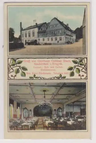 59439 Mehrbild Ak Gruß aus Gasthaus Goldner Stern Neukirchen im Erzgebirge 1914