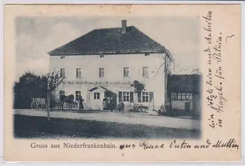 900156 AK Gruss aus Niederfrankenhain - Materialwarenhandlung 1900