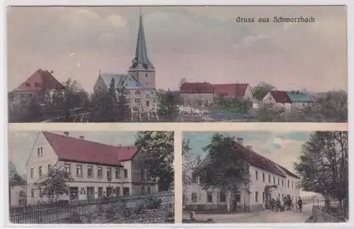 900160 kolorierte AK Gruss aus Schwarzbach - Ortsansichten 1912