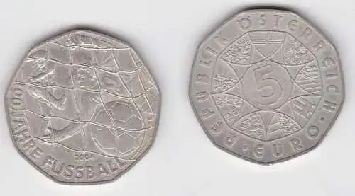 5 Euro Silber Münze Österreich 2004 100 Jahre Fussball (115369)