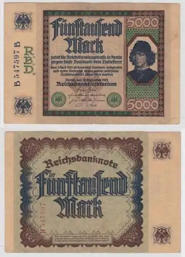 5000 Mark Banknote Inflation 16.9.1922 Rosenberg Nr.76 (150053)