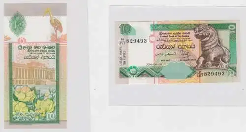 10 Rupien Banknote Sri Lanka 04.10.2004 bankfrisch UNC (133249)