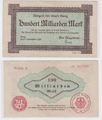 100 Milliarden Mark Banknote Stadt Burg 3.11.1923 (121427)