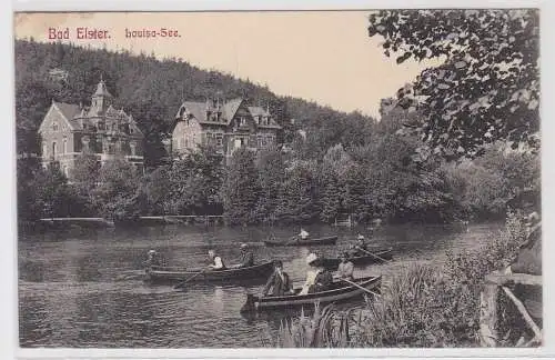 60729 Ak Bad Elster Louisa See mit Ruderbooten 1909
