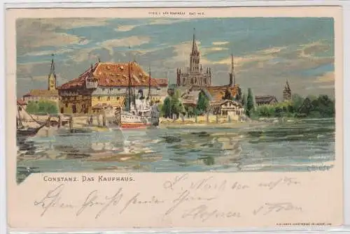 51571 Lithographie Künstler Ak Konstanz das Kaufhaus 1900