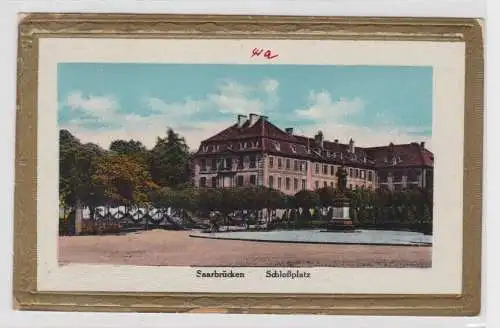 83701 Rahmen Ak Saarbrücken Schloßplatz um 1910