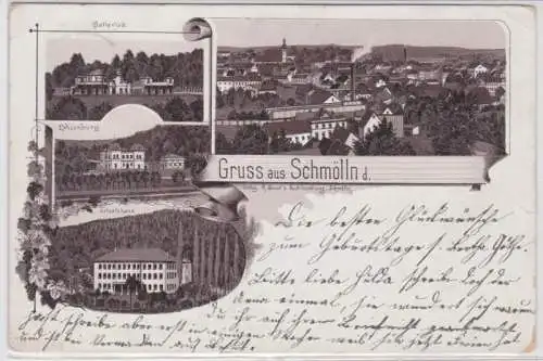 98154 Lithographie Ak Gruss aus Schmölln 1894