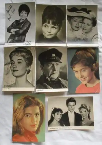 90391/8 DDR Progress Autogrammkarten von Schauspielern um 1958