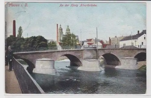 89542 Ak Plauen im Vogtland an der König Albertbrücke 1905