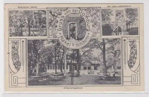 94928 Ak Gruß von der Domburg Hakel bei Heteborn 1917