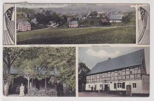 20593 Mehrbild Ak Gruß aus Haselbach bei Forchheim in Sachsen Gasthof 1909
