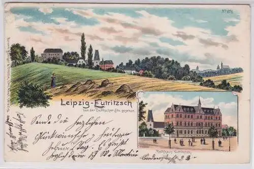 87417 Ak Lithographie Leipzig Eutritzsch von der Delitzscher Straße 1898