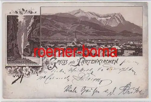 76913 Ak Gruss aus Partenkirchen und Partnachklamm 1898