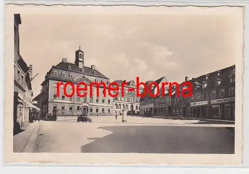 71444 Foto Ak Burgstädt i.Sa. Brühl mit Rathaus 1940