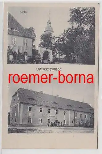 76574 Mehrbild Ak Lampertswalde Kirche und Gasthof um 1910