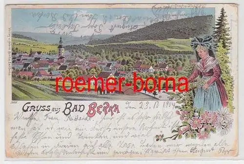 70331 Ak Lithografie Gruss aus Bad Berka 1904