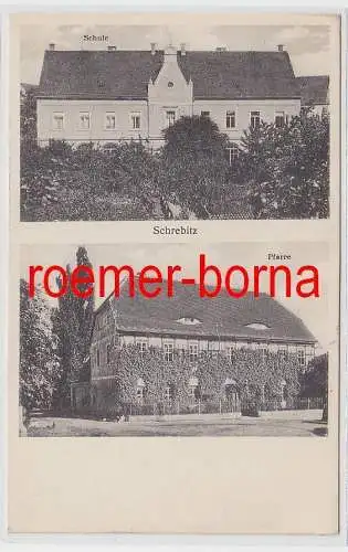 76211 Mehrbild Ak Schrebitz Pfarre und Schule um 1920