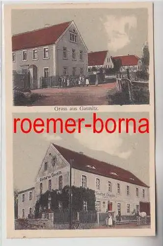 76687 Mehrbild Ak Gruß aus Gaunitz Gasthof und Dorfstraße um 1930