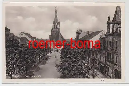 76552 Foto Ak Burgstädt i.Sa. Leninplatz um 1950
