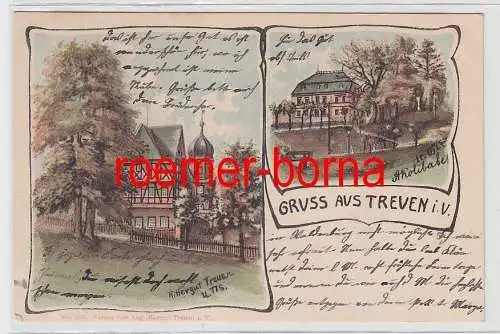 77006 Künstler Ak Gruss aus Treuen i.V. 1909