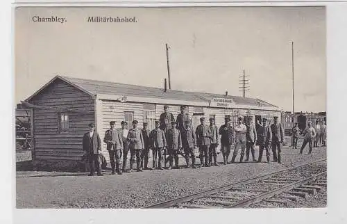 81096 Feldpost Ak Chambley in Frankreich Militärbahnhof 1916