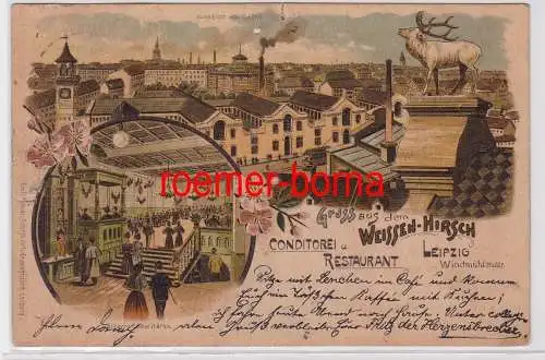 85869 Ak Lithographie Gruß aus dem Weissen Hirsch Leipzig 1898