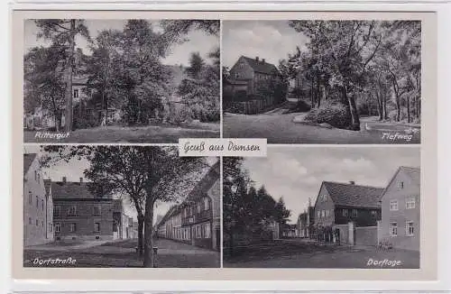 90125 Mehrbild Ak Gruß aus Domsen Rittergut, Tiefweg, Dorfstraße usw. um 1940