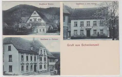 77200 Mehrbild Ak Gruss aus Schenkenzell - Gatshaus Sonne, z. Ochsen um 1910