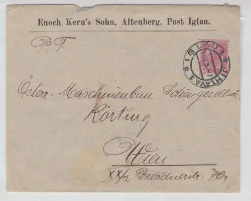06712 Ganzsachen Brief Österreich mit Firmenkopf Enoch Kerns Sohn Altenberg 1906