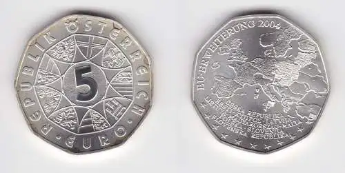 5 Euro Silber Münze Österreich 2004 EU Erweiterung (155805)