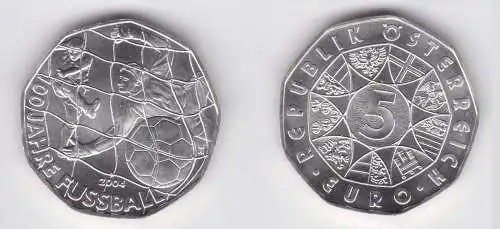 5 Euro Silber Münze Österreich 2004 100 Jahre Fussball (155851)
