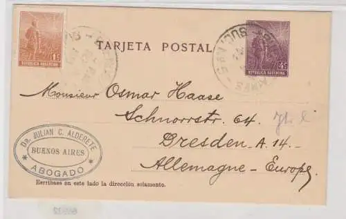 65932 seltene Ganzsachen Postkarte Argentinien 5 Centavos Nach Dresden 1913