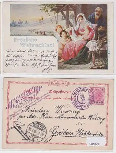 901326 AK Fröhliche Weihnachten - Österreichische Post in der Türkei 1899