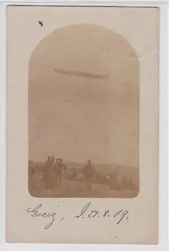 99347 Foto Ak Zeppelin über Greiz 1909