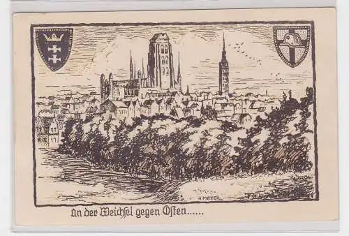 904252 Künstler Ak von H. Meyer Militär "An der Weichsel gegen Osten" um 1915