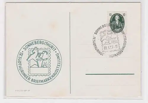 06900 Postkarte IV. Südthüringer Briefmarkenausstellung Sonnenberg 1957