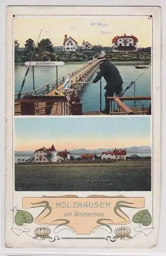 09662 Jugendstil Ak Holzhausen am Ammersee 1917