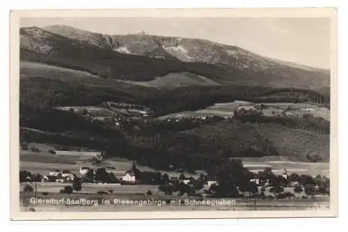 907994 Ak Giersdorf Saalberg im Riesengebirge mit Scheegruben 1933