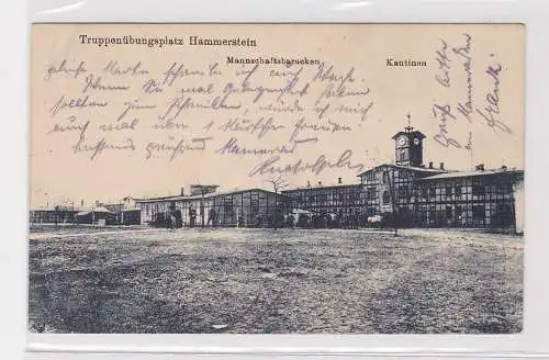 09232 Ak Truppenübungsplatz Hammerstein Mannschaftsbaracken Kantinen 1915