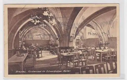 99159 Ak Breslau Fürstensaal im Schweidnitzer Keller 1927