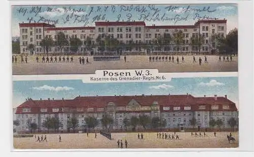 903701 Ak Posen W.3. Kaserne des Grenadier Regiments Nr. 6 von 1918