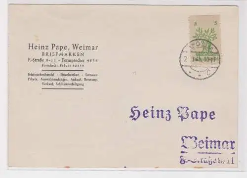906520 Brief Lokalausgabe Apolda Mi 1 Heinz Pape Weimar Briefmarken Juli 1945