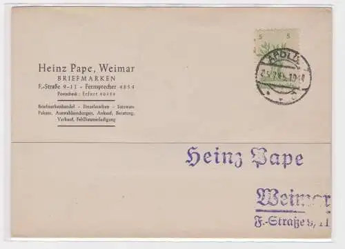 906521 Brief Lokalausgabe Apolda Mi 1 Heinz Pape Weimar Briefmarken Juli 1945