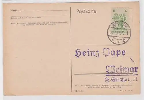 906513 Brief Lokalausgabe Apolda Mi 1 Heinz Pape Weimar Briefmarken Juli 1945