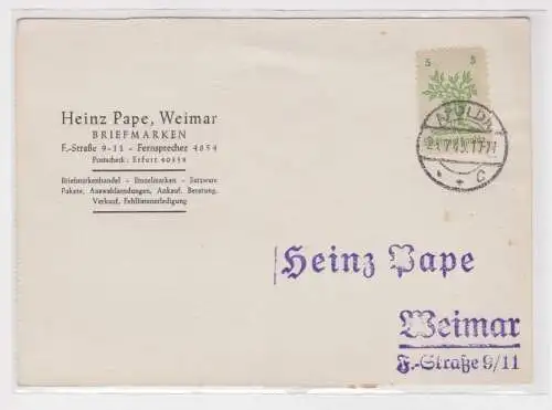 906510 Brief Lokalausgabe Apolda Mi 1 Heinz Pape Weimar Briefmarken Juli 1945