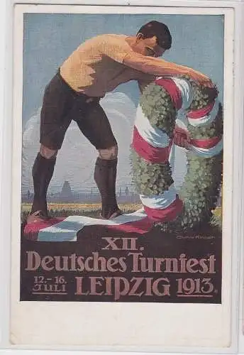 905582 Ak Festpostkarte Nr. 2 Leipzig XII. Deutsches Turnfest Juli 1913