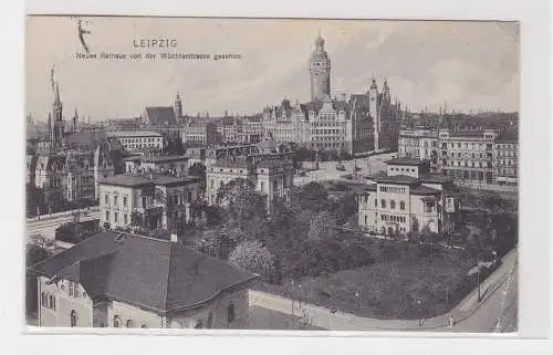 62251 Ak Leipzig Neues Rathaus von der Wächterstrasse gesehen 1909