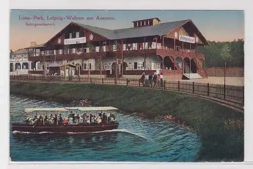 906922 Ak Leipzig - Wahren Luna-Park am Auensee Gebirgsrestaurant 1918