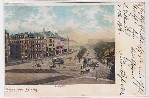 907509 Ak Gruss aus Leipzig Rossplatz 1901